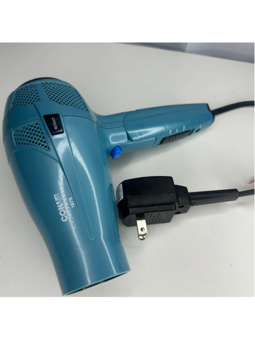 Conair Cord-Keeper 1875W Folding Travel Hair Dryer – Teal Blue (Model 289VH)